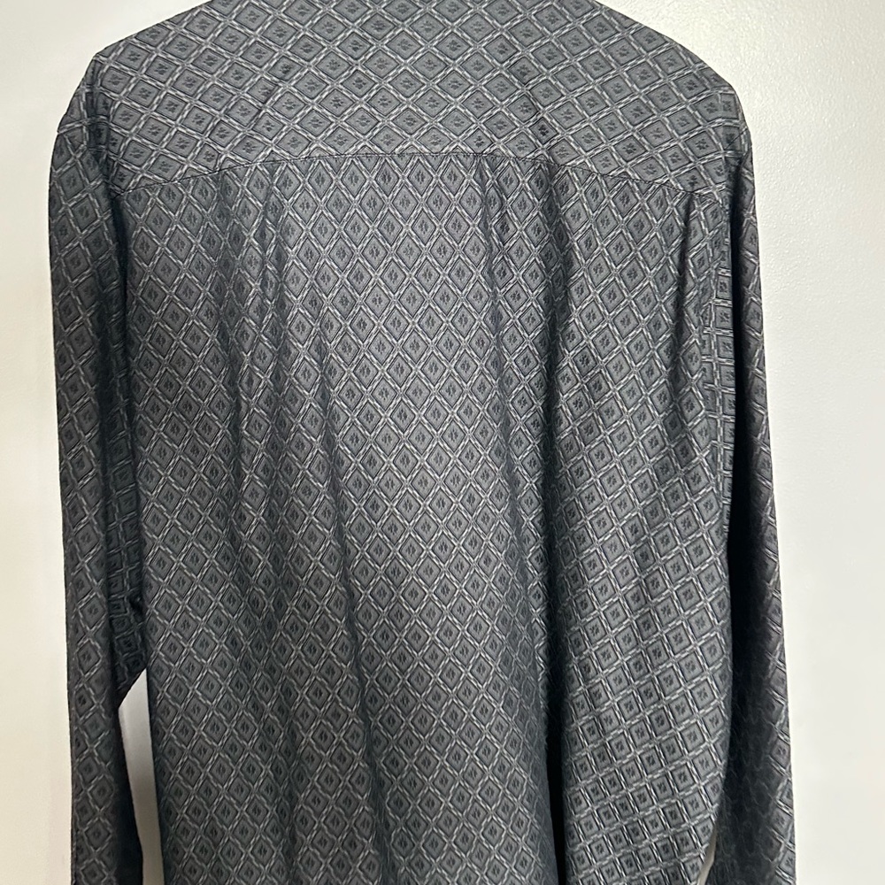 Bugatchi Uomo Black Long Sleeve Men's Dress Shirt Size Large - Picture 5 of 6
